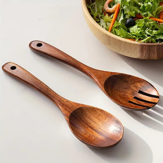 Houten Salade Bestek Set (2-delig)